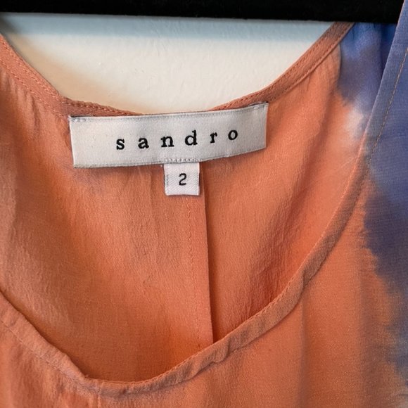 Sandro Silk Tank Camisole Blue/Orange - Picture 3 of 3
